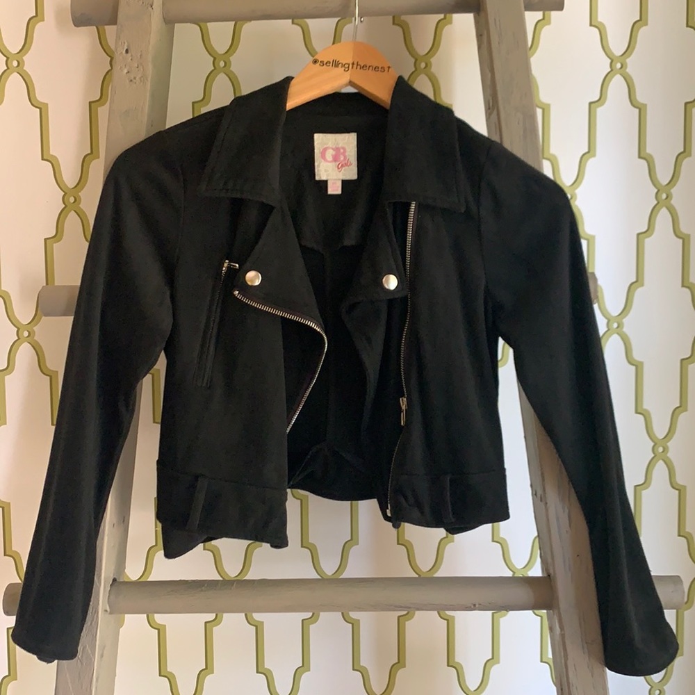 Girls faux suede leather jacket